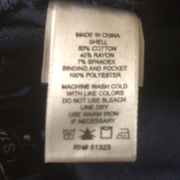 1. State cropped trouser Size 16 zipper front pockets belt loops navy blue pants - Picture 5 of 6